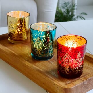 Kate Aspen 20205NA Tealight Henna Glass Votive Candle Holders
